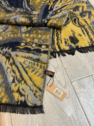 Bufanda Fular Paisley Azul y Amarillo