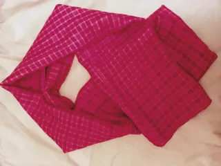 Fular de Seda  rosa a cuadros