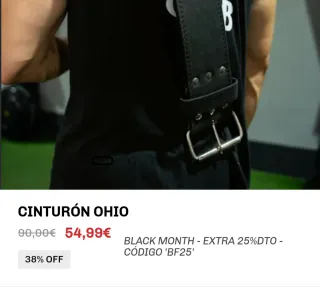 Cinturón Powerlifting Talla S PBS Ohio Hebilla