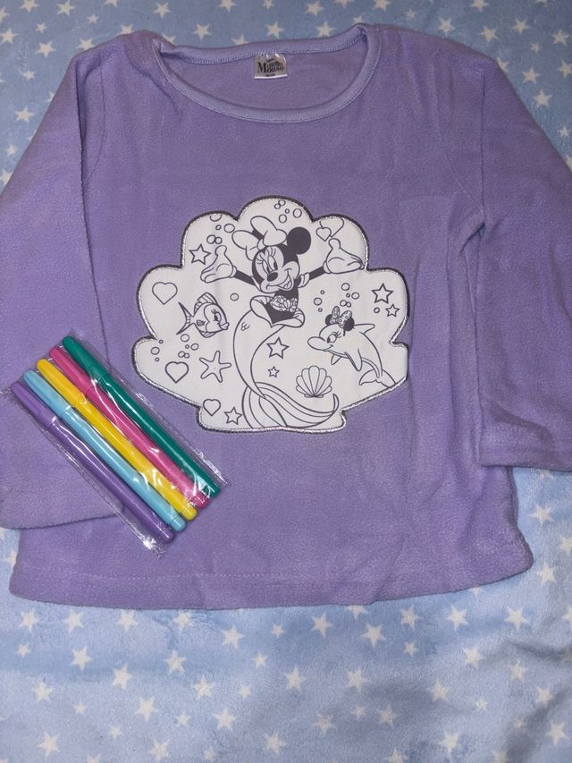 Maglietta da bambina Minnie Mouse da colorare