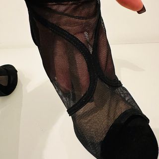 Scarpe donna tacco alto in rete nere