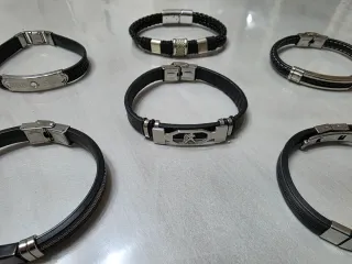Vari Bracciali Acciaio e Gomma Uomo