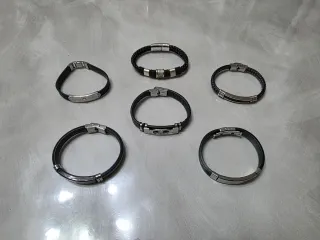 Vari Bracciali Acciaio e Gomma Uomo