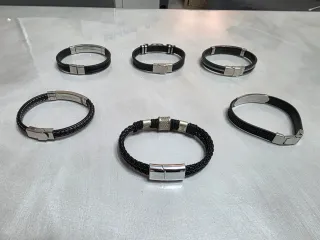 Vari Bracciali Acciaio e Gomma Uomo