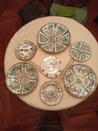 Set 7 piatti porcellana cinese Rose Medallion