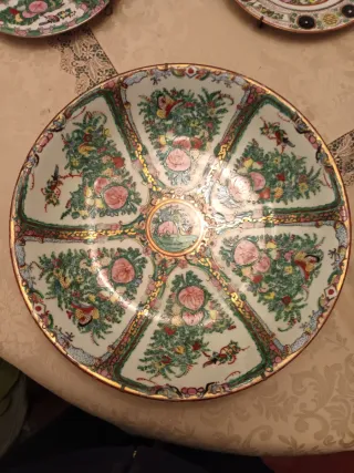 Set 7 piatti porcellana cinese Rose Medallion