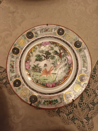 Set 7 piatti porcellana cinese Rose Medallion