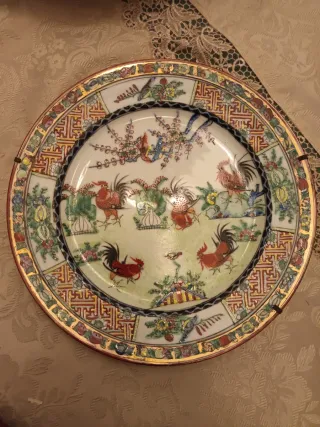 Set 7 piatti porcellana cinese Rose Medallion