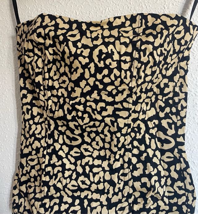 Top palabra de honor estampado animal print