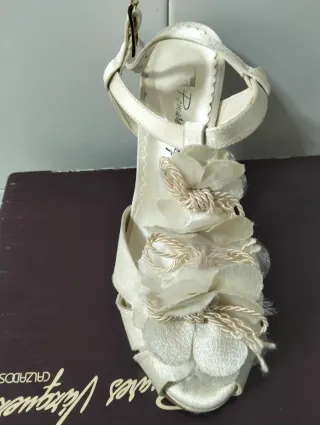 Zapatos de fiesta beige/blanco