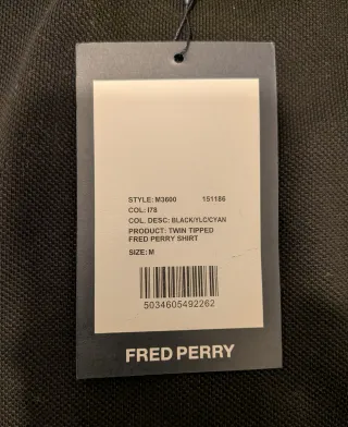 Polo Fred Perry Talla M Negro, Amarillo y Azul