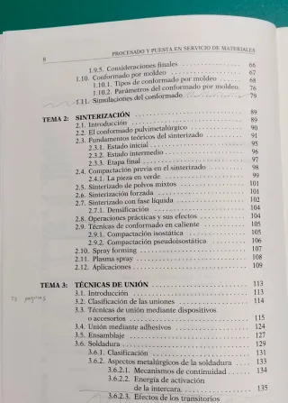 Procesado y puesta en servicio de materiales