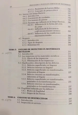 Procesado y puesta en servicio de materiales
