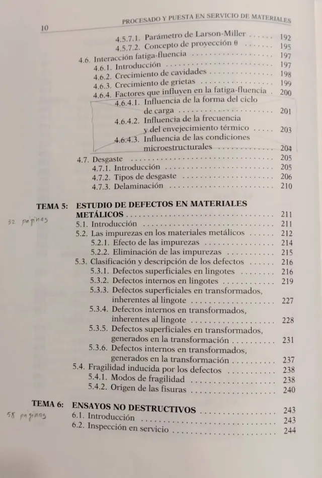 Procesado y puesta en servicio de materiales
