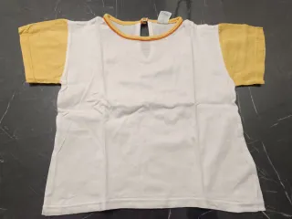 Maglietta neonato bianca e gialla 12 mesi