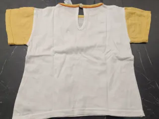 Maglietta neonato bianca e gialla 12 mesi