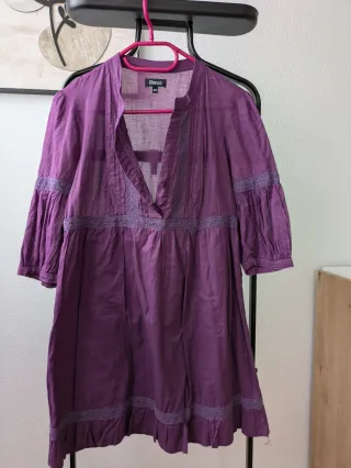 Vestido morado Blanco talla L