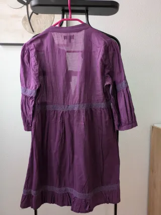 Vestido morado Blanco talla L