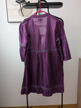 Vestido morado Blanco talla L