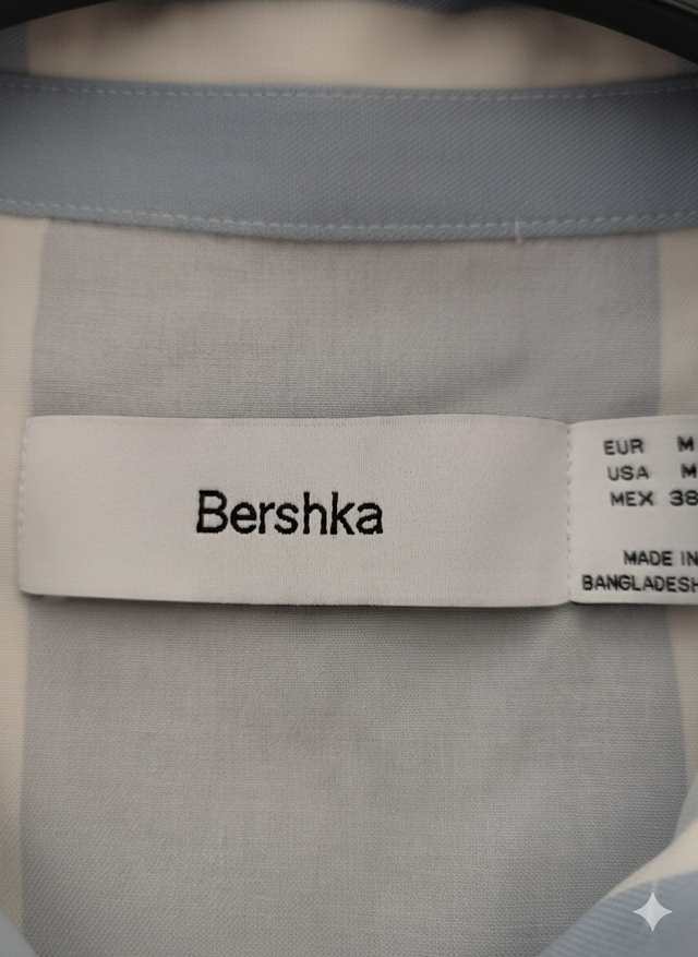 Camisa Bershka Rayas Azul y Blanca