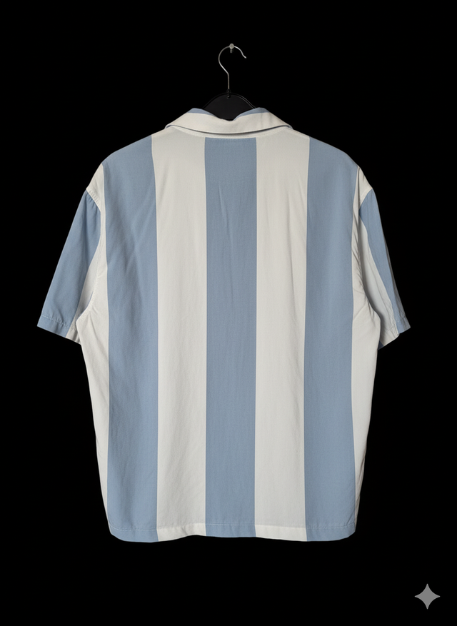 Camisa Bershka Rayas Azul y Blanca