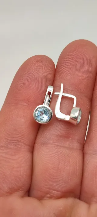 Pendientes Plata y Topacio Azul