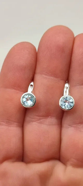 Pendientes Plata y Topacio Azul
