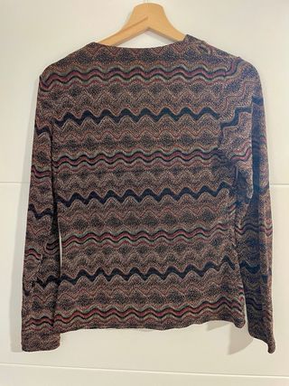 Camisa fiesta mujer brillante zigzag