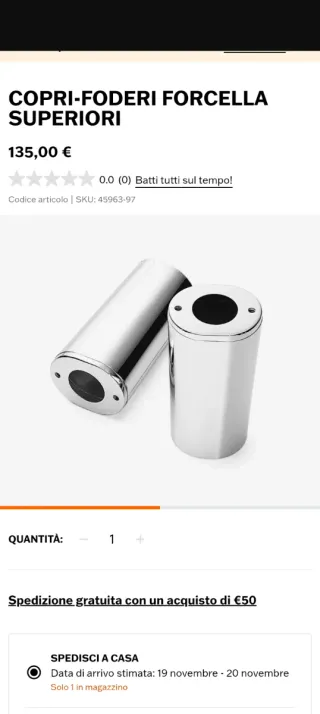 Cover cromata forcella Harley Davidson fat boy