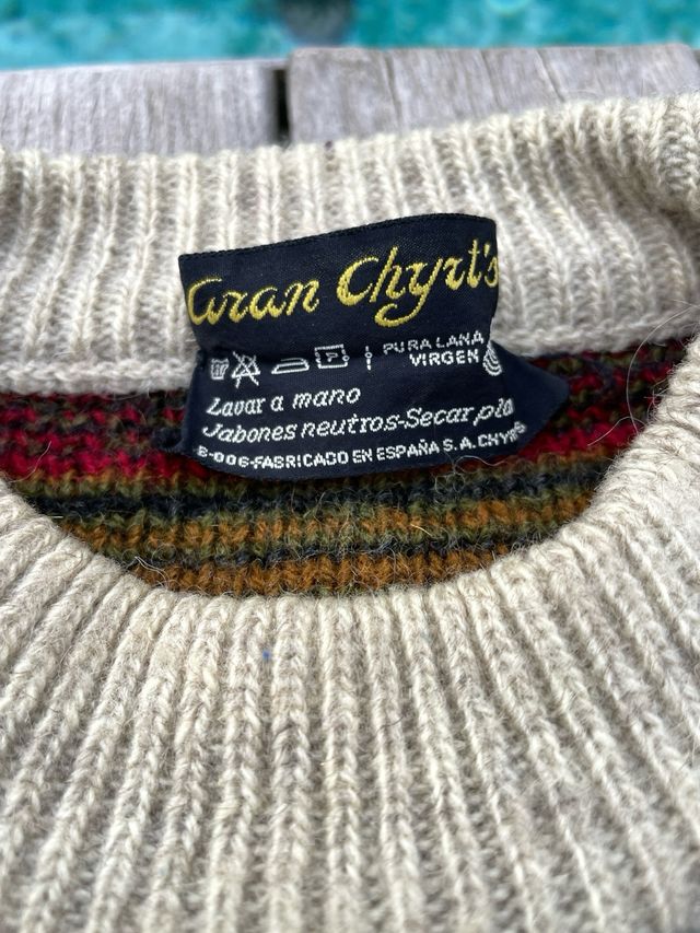 Jersey grueso 100% Pura lana virgen - hecho a mano