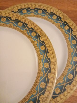 Set 6 Piatti Decorati Oro e Blu