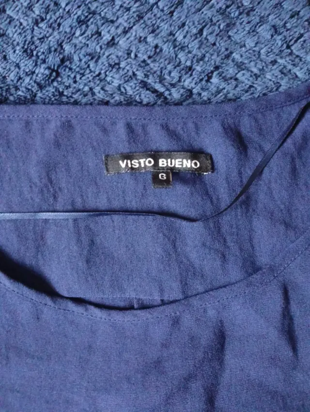 Blusa Visto Bueno Mangas Ajustables Azul