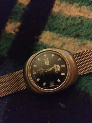 Reloj Orient Plata y Negro vintage