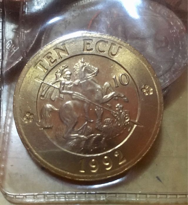 Moneda 10 ECU Reino Unido 1992