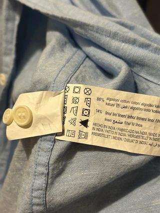 Camicia Pull&Bear uomo collo coreana azzurra