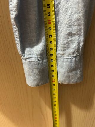 Camicia Pull&Bear uomo collo coreana azzurra