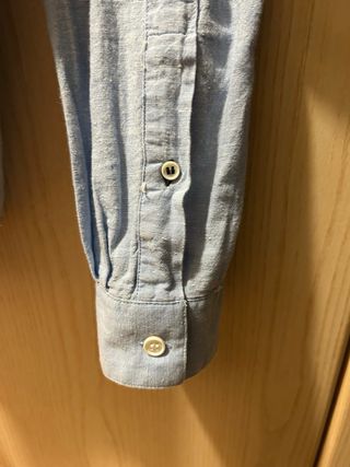 Camicia Pull&Bear uomo collo coreana azzurra
