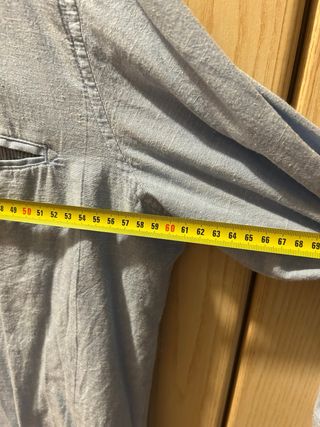 Camicia Pull&Bear uomo collo coreana azzurra