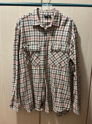 Camicia Pull&Bear a quadri beige e rossa