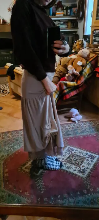 Gonna lunga rosa o taglia unica