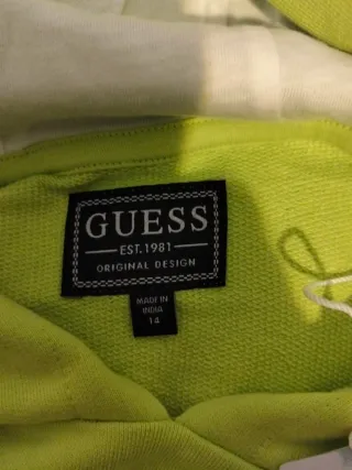 Felpa con cappuccio Guess giallo/ verde lime