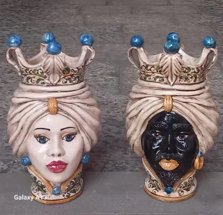 Coppia Teste di Moro Caltagirone Originali