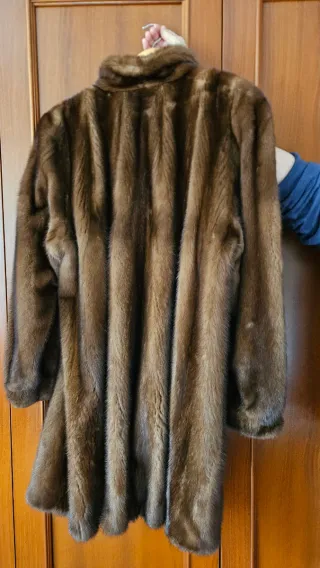 Chaquetón de piel marrón talla 50