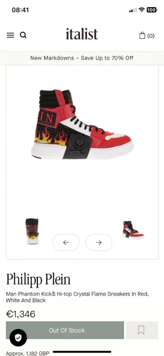 Zapatillas Philipp Plein Talla 40 Edición Limitada