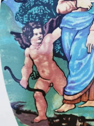 AZULEJO - CUPIDO CON ENAMORADOS -