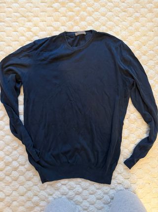 Jersey azul manga larga