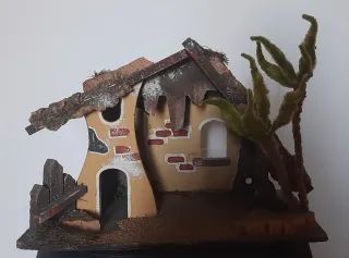 Casetta per presepe artigianale