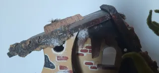 Casetta per presepe artigianale