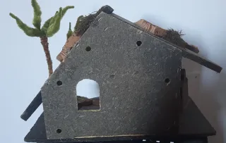 Casetta per presepe artigianale