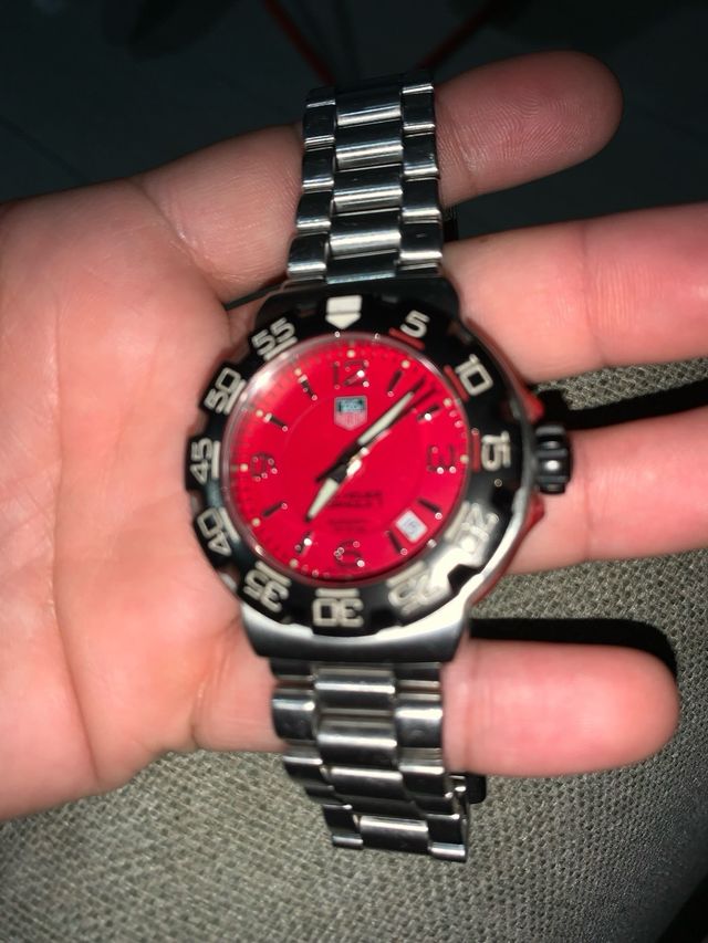 Reloj TAG Heuer Rojo y Plateado
